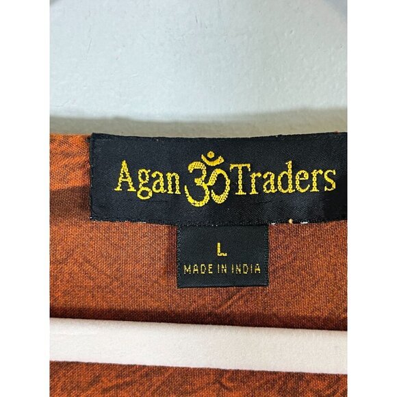 Retro Floral Beaded Boho Top Orange L Indie Hippie Western Folk Artsy Funky 80s - Picture 3 of 16